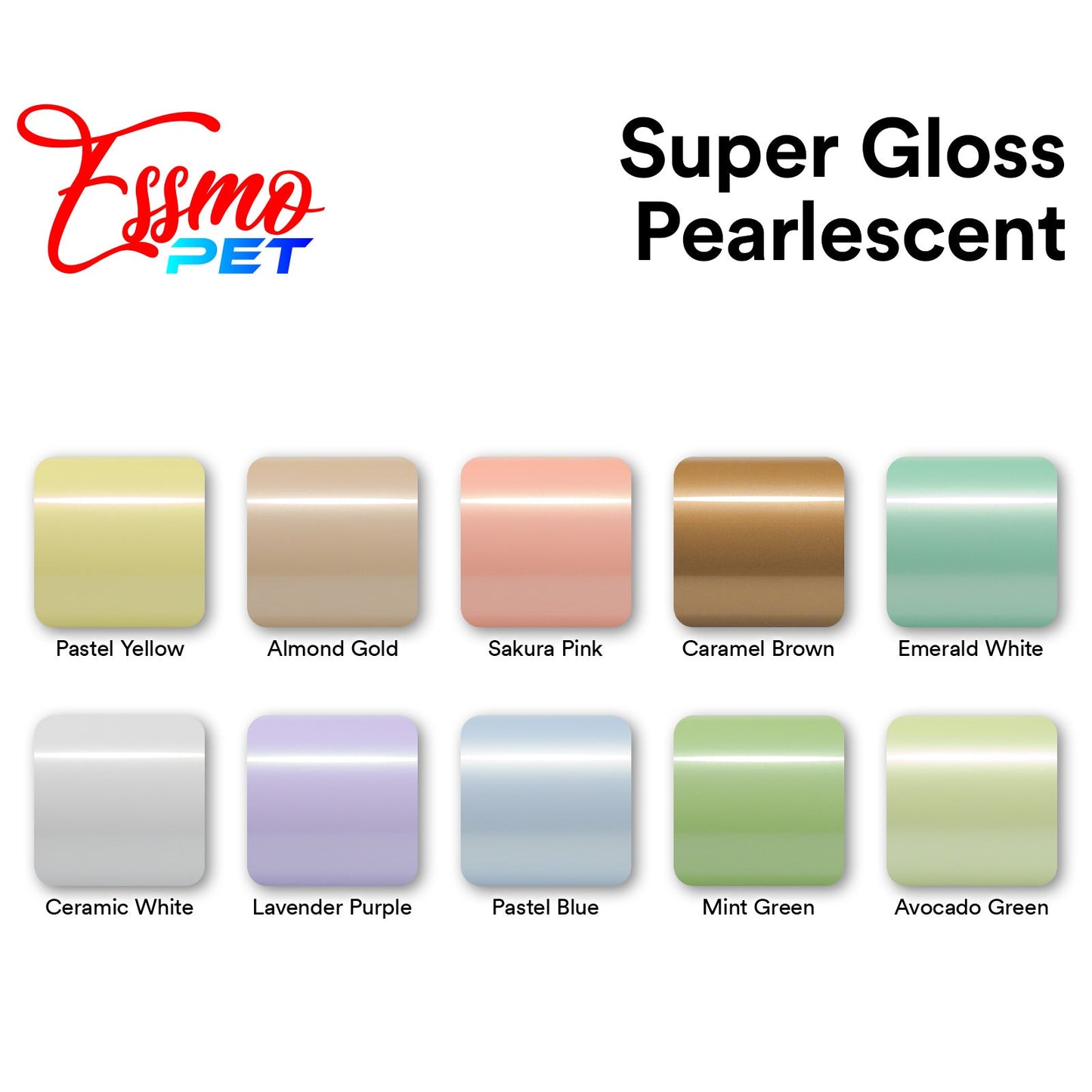 PET Super Gloss Pearlescent Pale Blue Vinyl Wrap