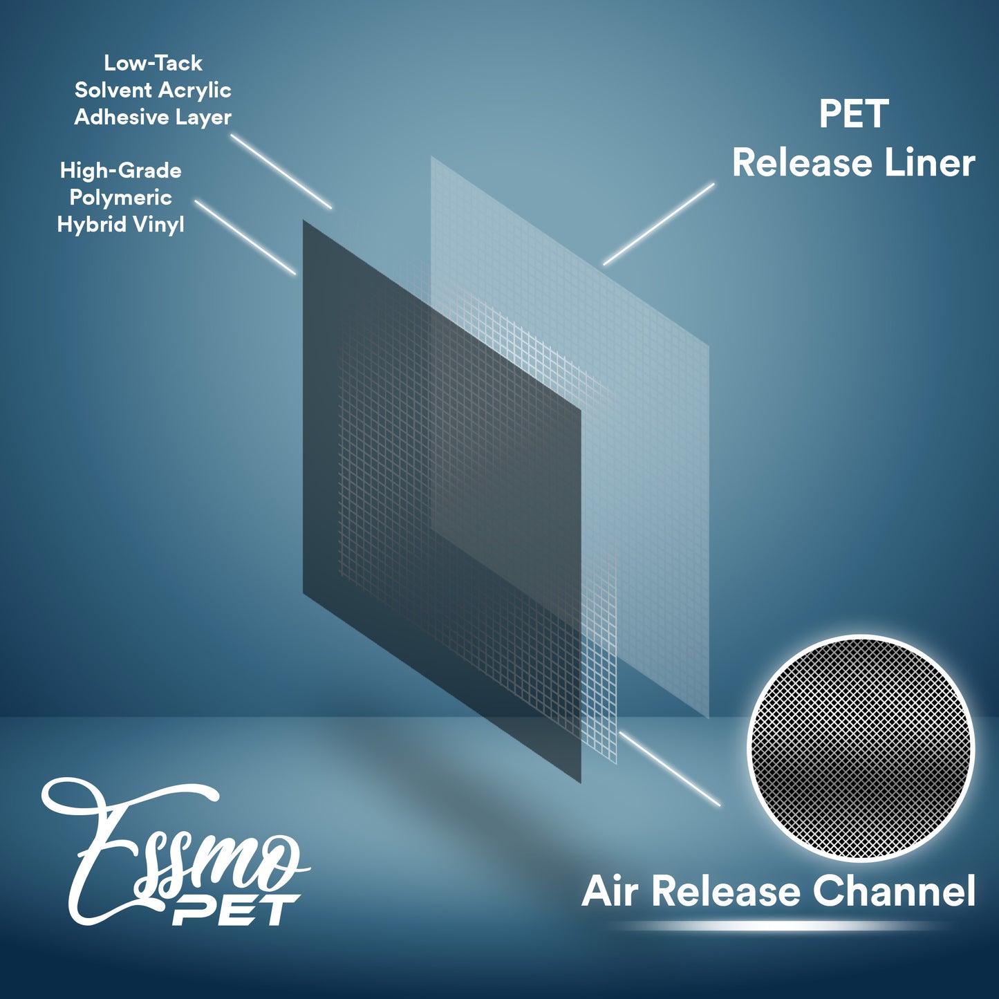 PET Matte Metallic Blackish Blue Vinyl Wrap
