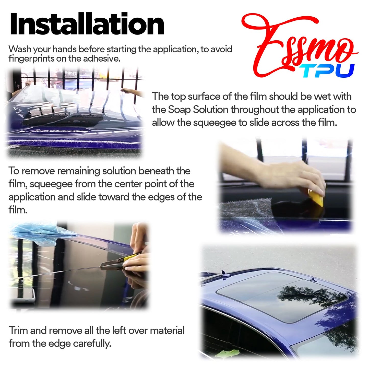 PPF Paint Protection Film Security Light Blue Glass Sunroof Clear Bra VLT70% UV99% Block Windshield