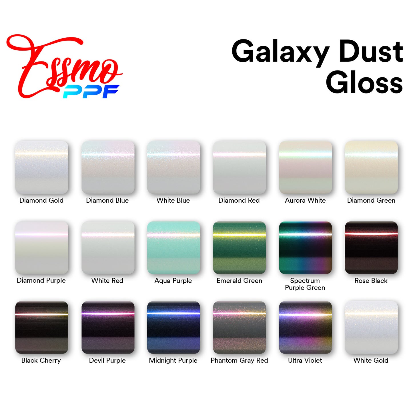 Galaxy Dust Gloss White Blue PPF TPU Paint Protection Film Full Roll Special Order