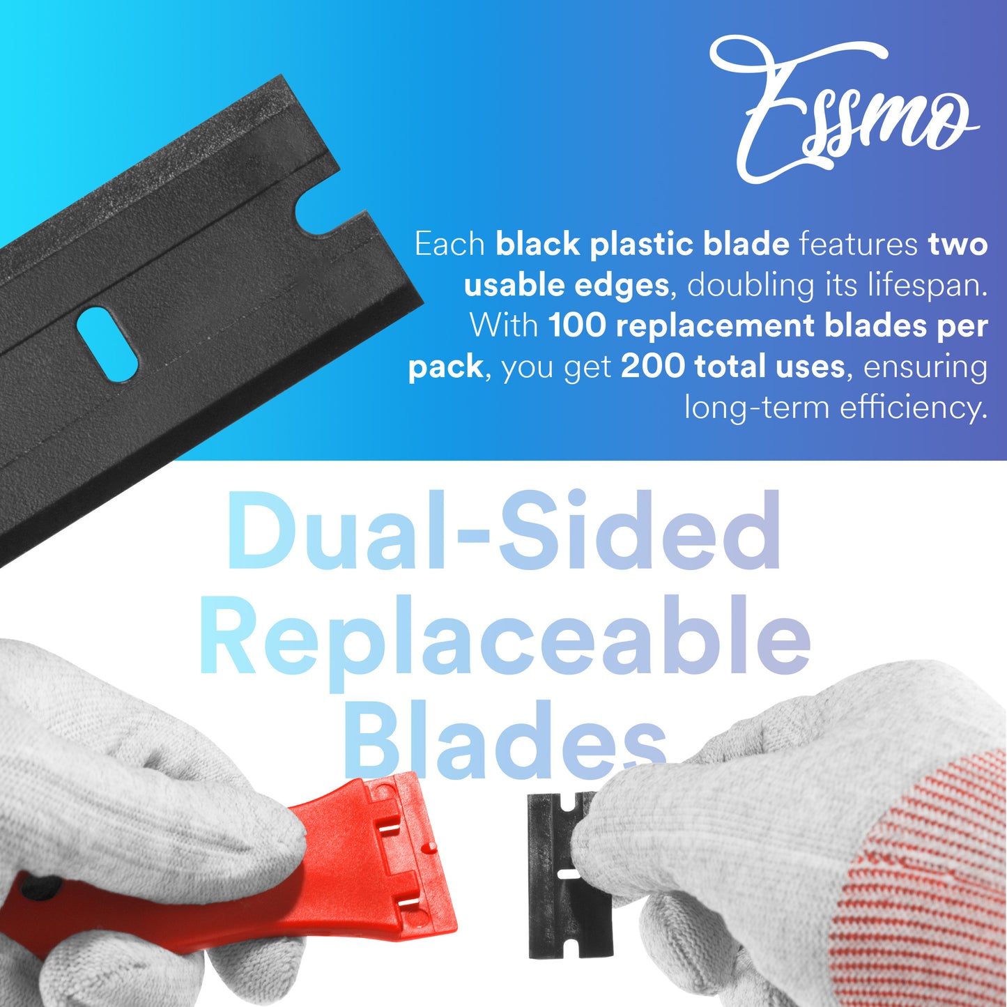 ESSMO Vinyl Wrap Razor Blade Scraper for Vinyl Wrap Tint Adhesive Remover