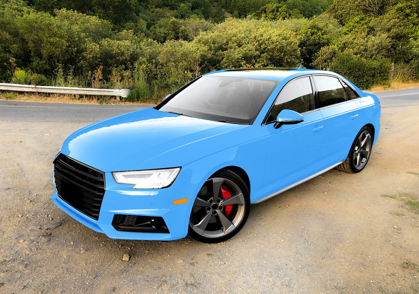 High Gloss Sky Blue Vinyl Wrap