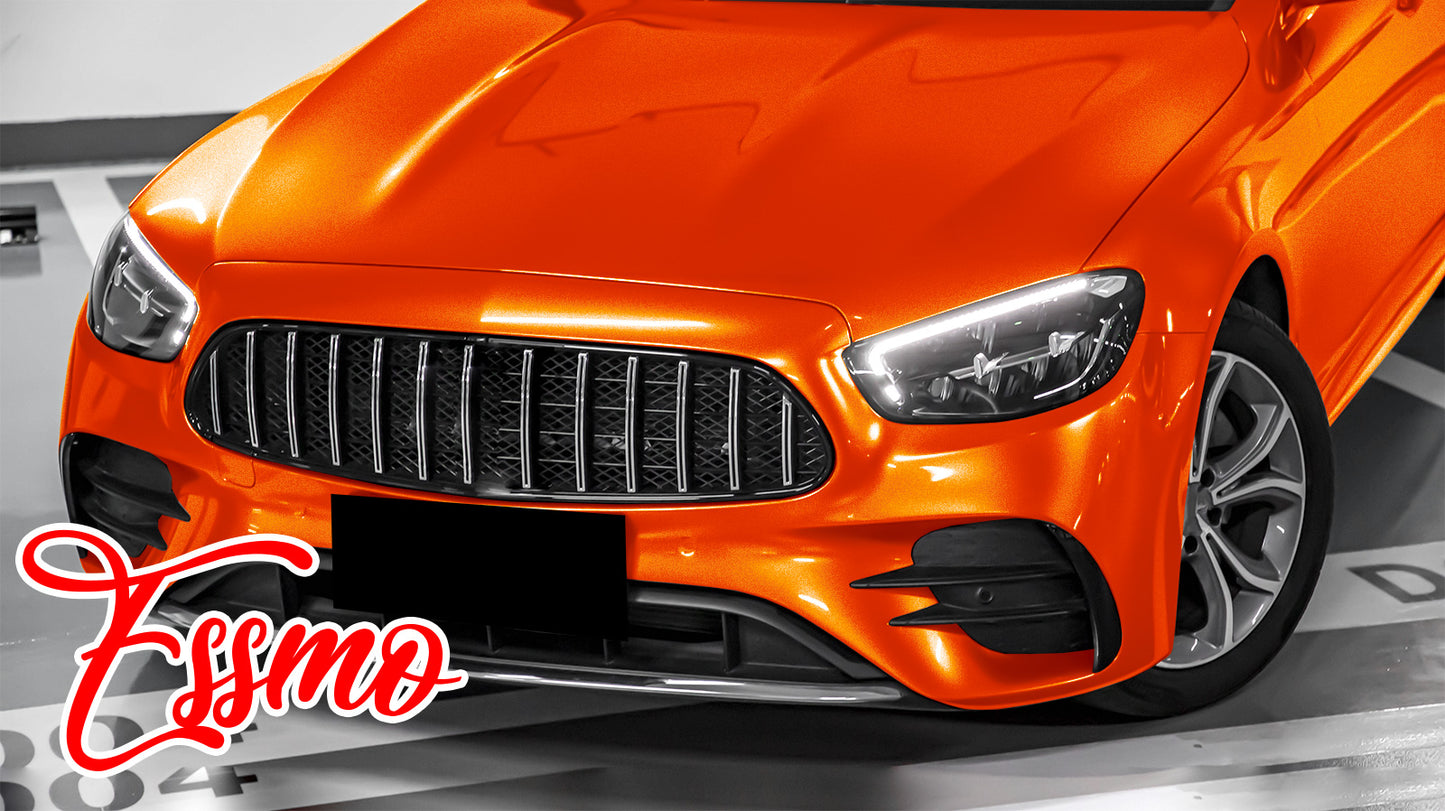 PET Super Gloss Metallic Orange Vinyl Wrap