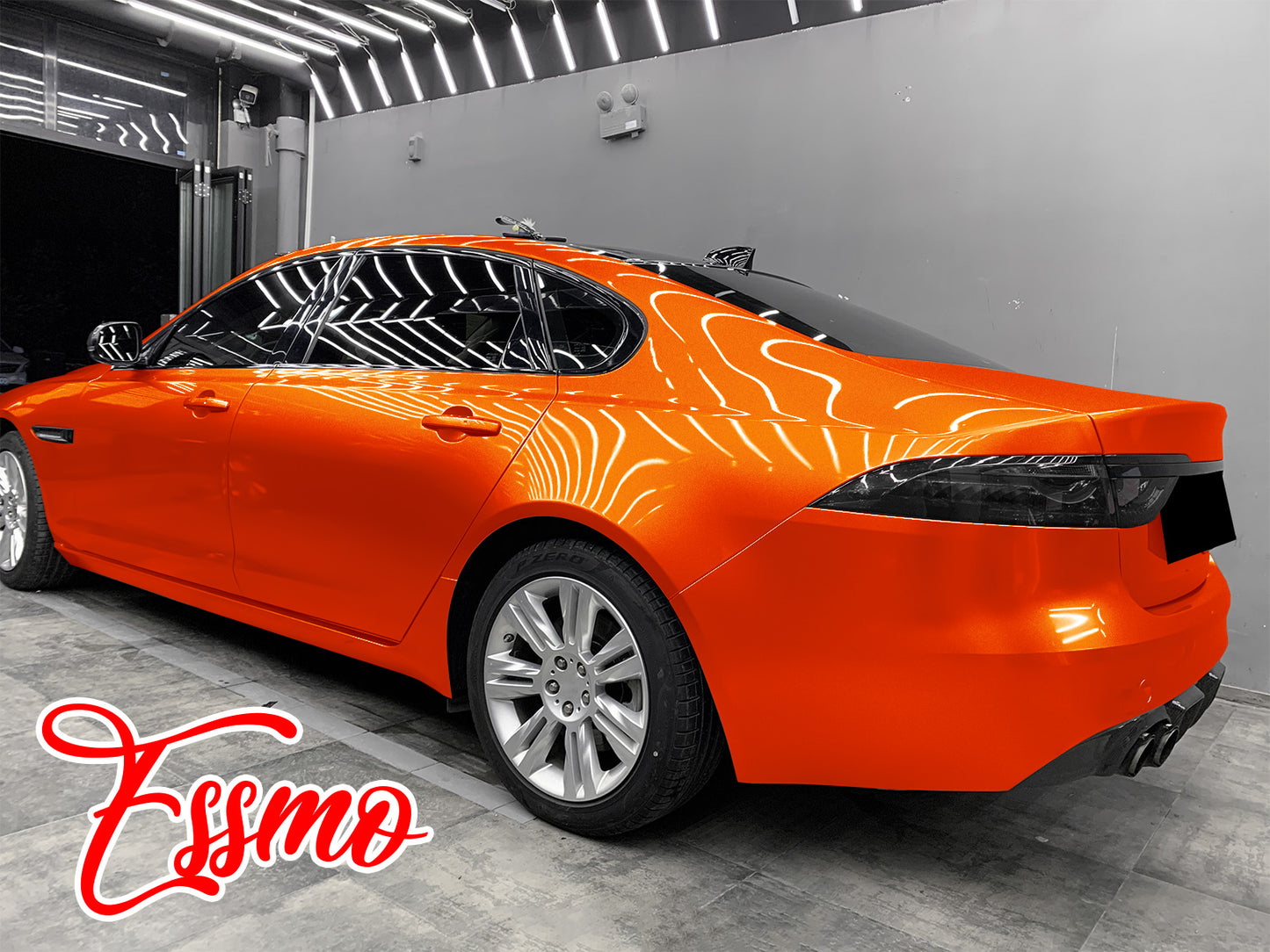 PET Super Gloss Metallic Orange Vinyl Wrap