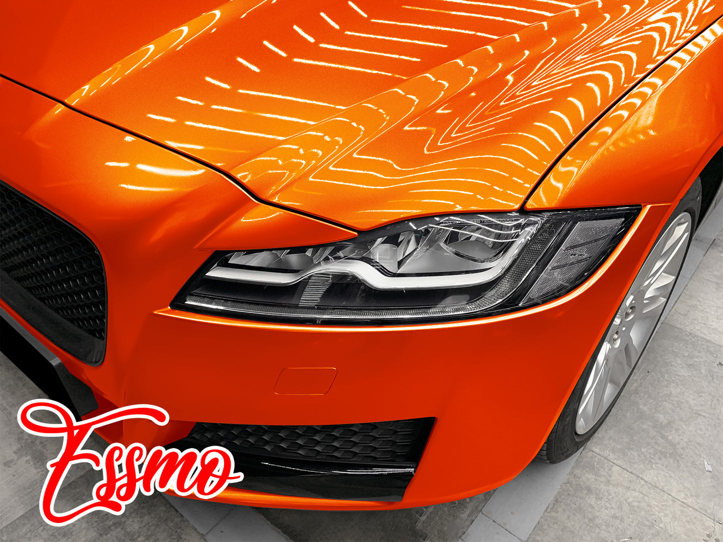 PET Super Gloss Metallic Orange Vinyl Wrap