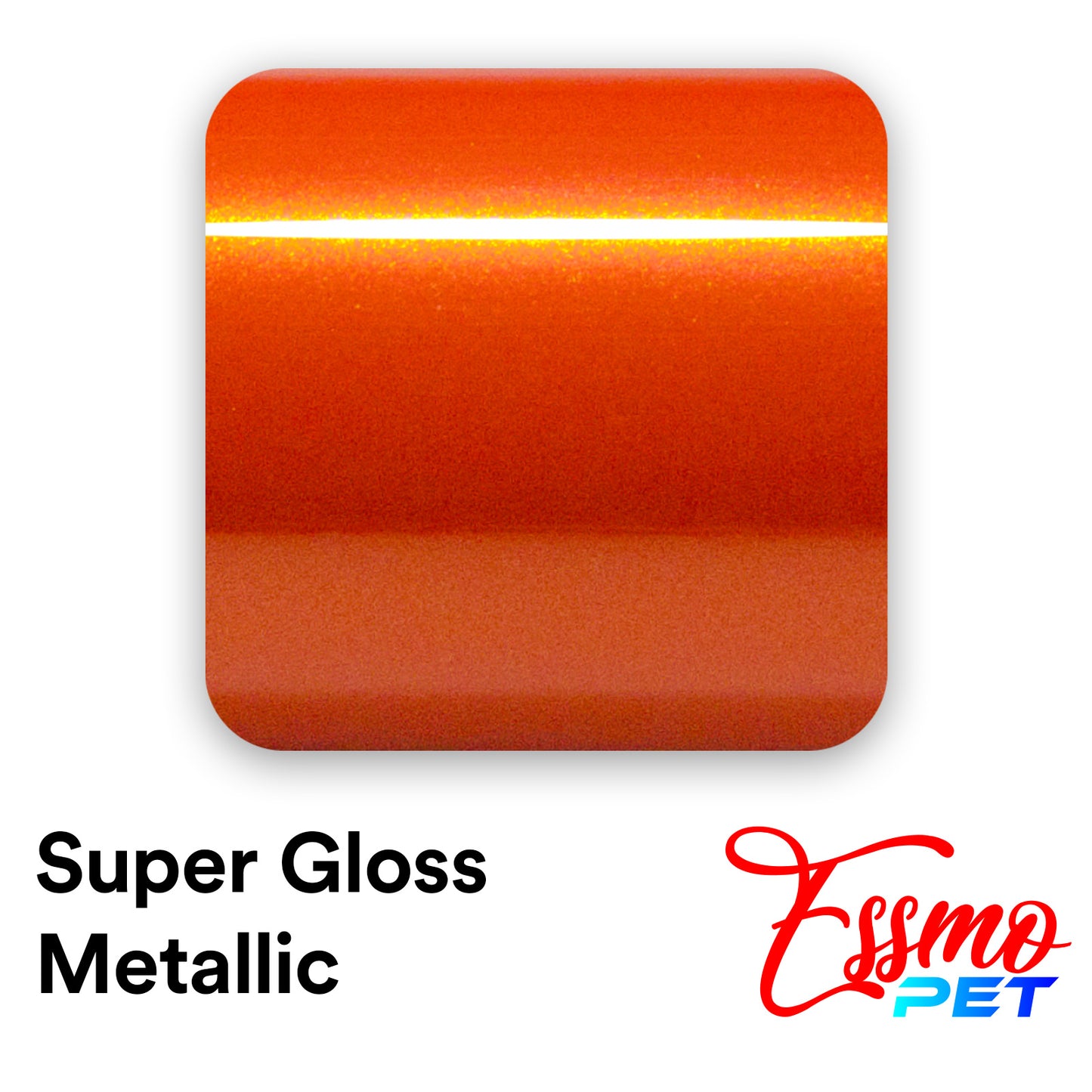 PET Super Gloss Metallic Orange Vinyl Wrap