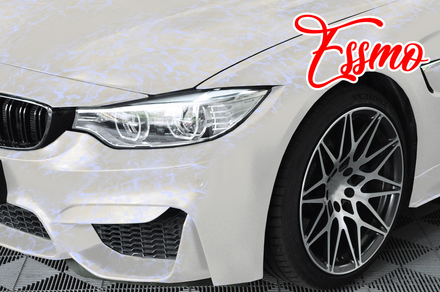 PET Marble Pearl Matte White Blue Vinyl Wrap