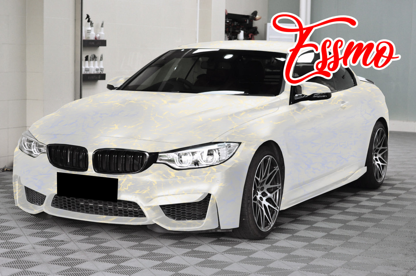 PET Marble Pearl Matte White Gold Vinyl Wrap