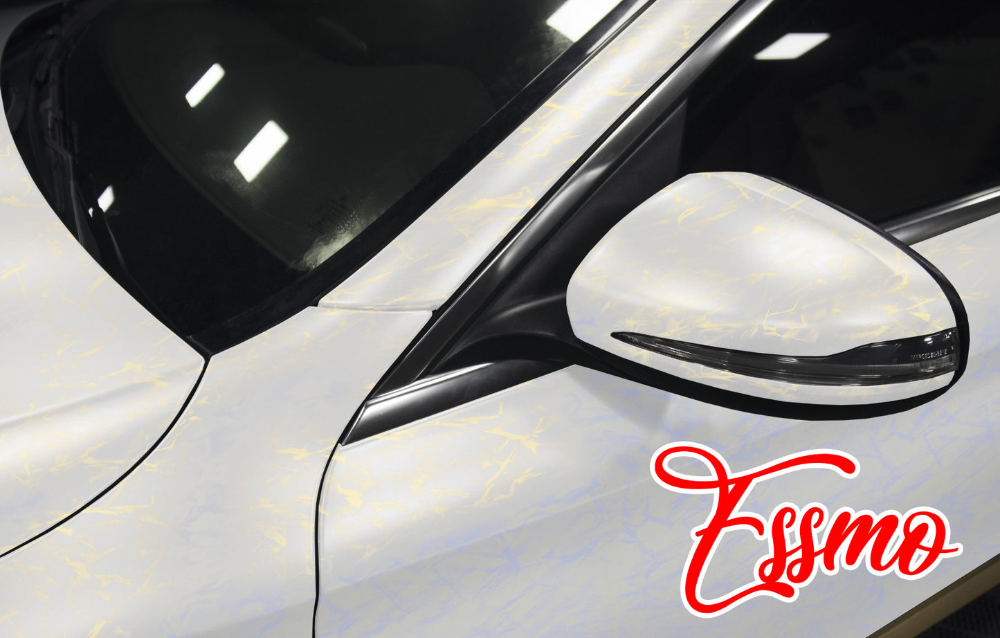 PET Marble Pearl Matte White Gold Vinyl Wrap