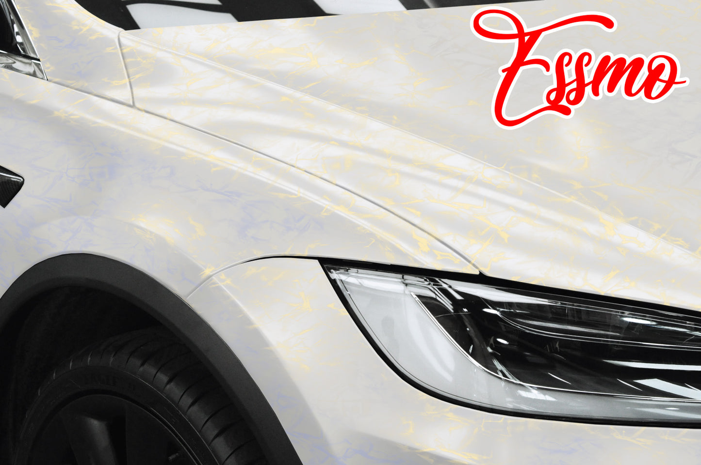 PET Marble Pearl Matte White Gold Vinyl Wrap