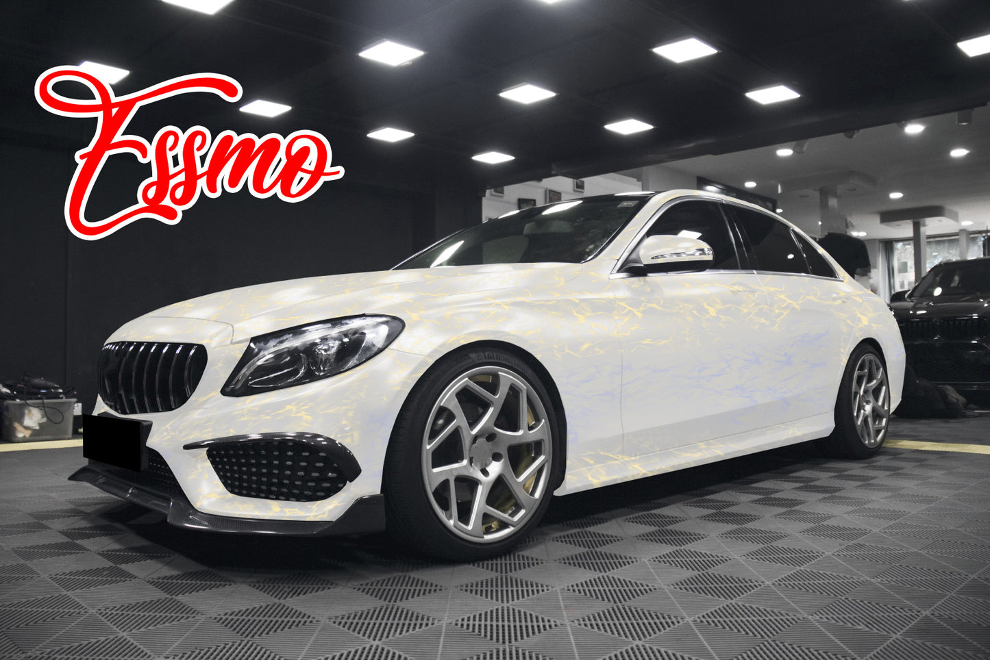 PET Marble Pearl Matte White Gold Vinyl Wrap