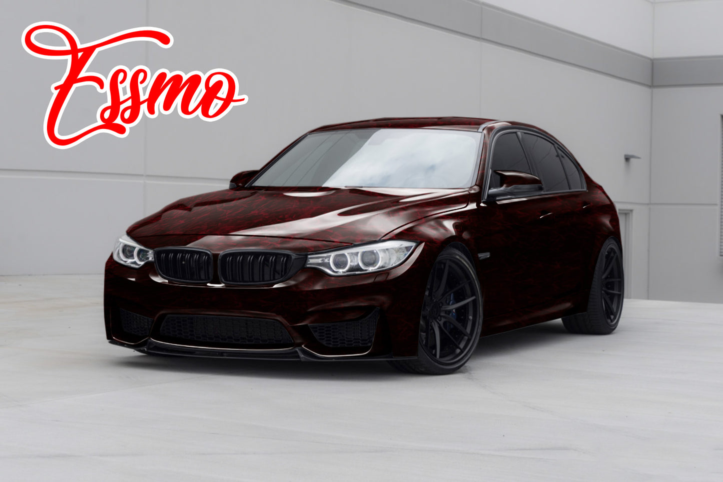PET Marble Pearl Gloss Dark Red Vinyl Wrap