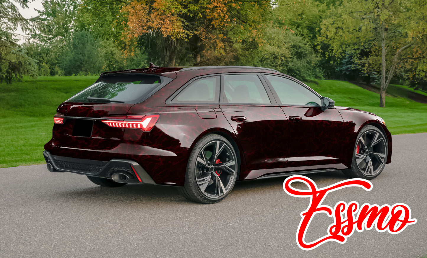 PET Marble Pearl Gloss Dark Red Vinyl Wrap