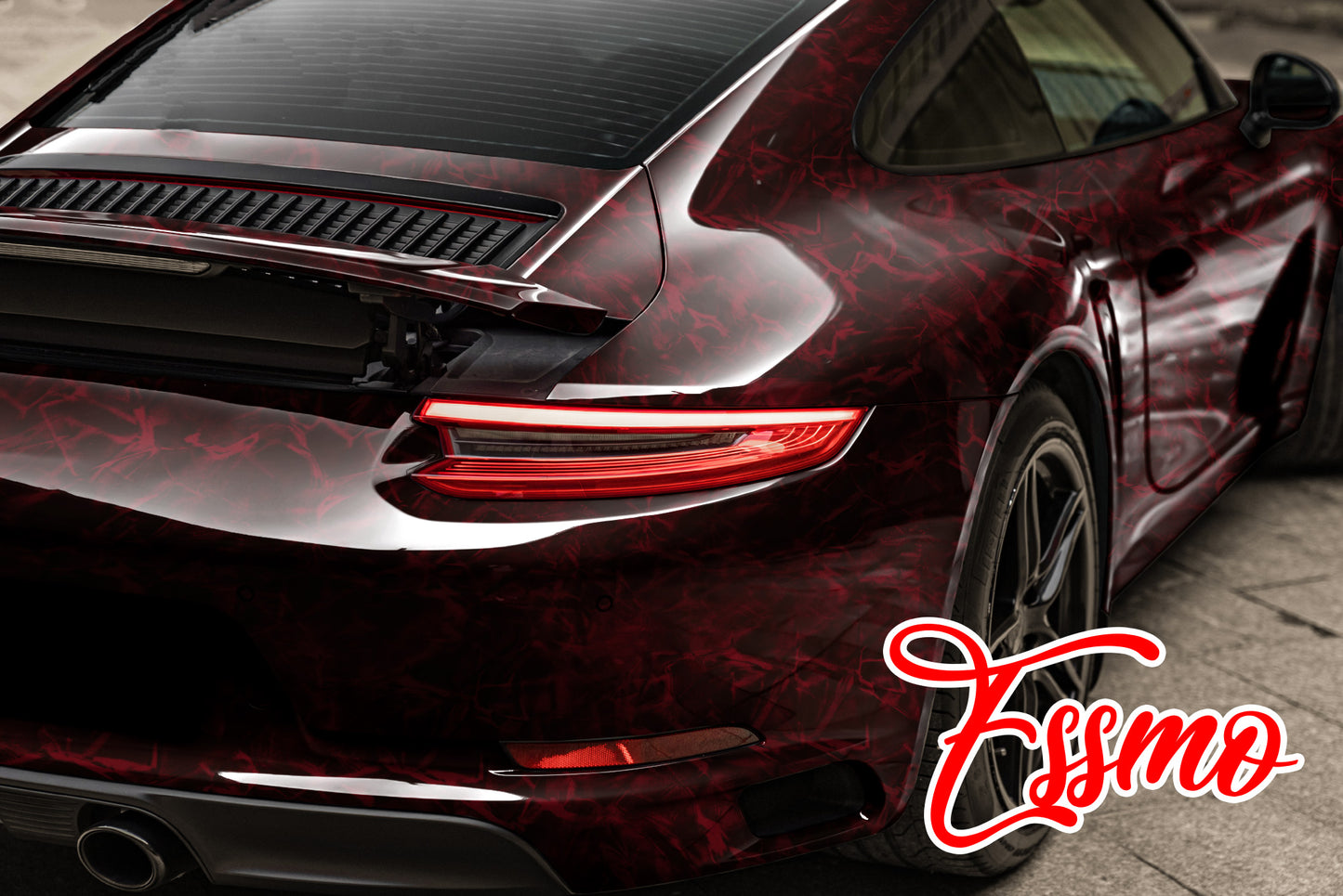 PET Marble Pearl Gloss Dark Red Vinyl Wrap