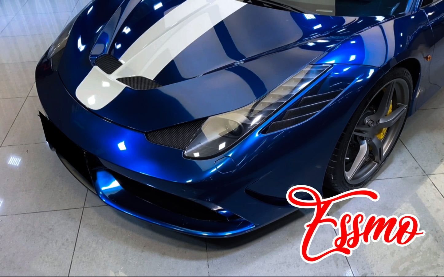Gloss Metallic Gentian Blue Dry Apply PPF TPU Paint Protection Film