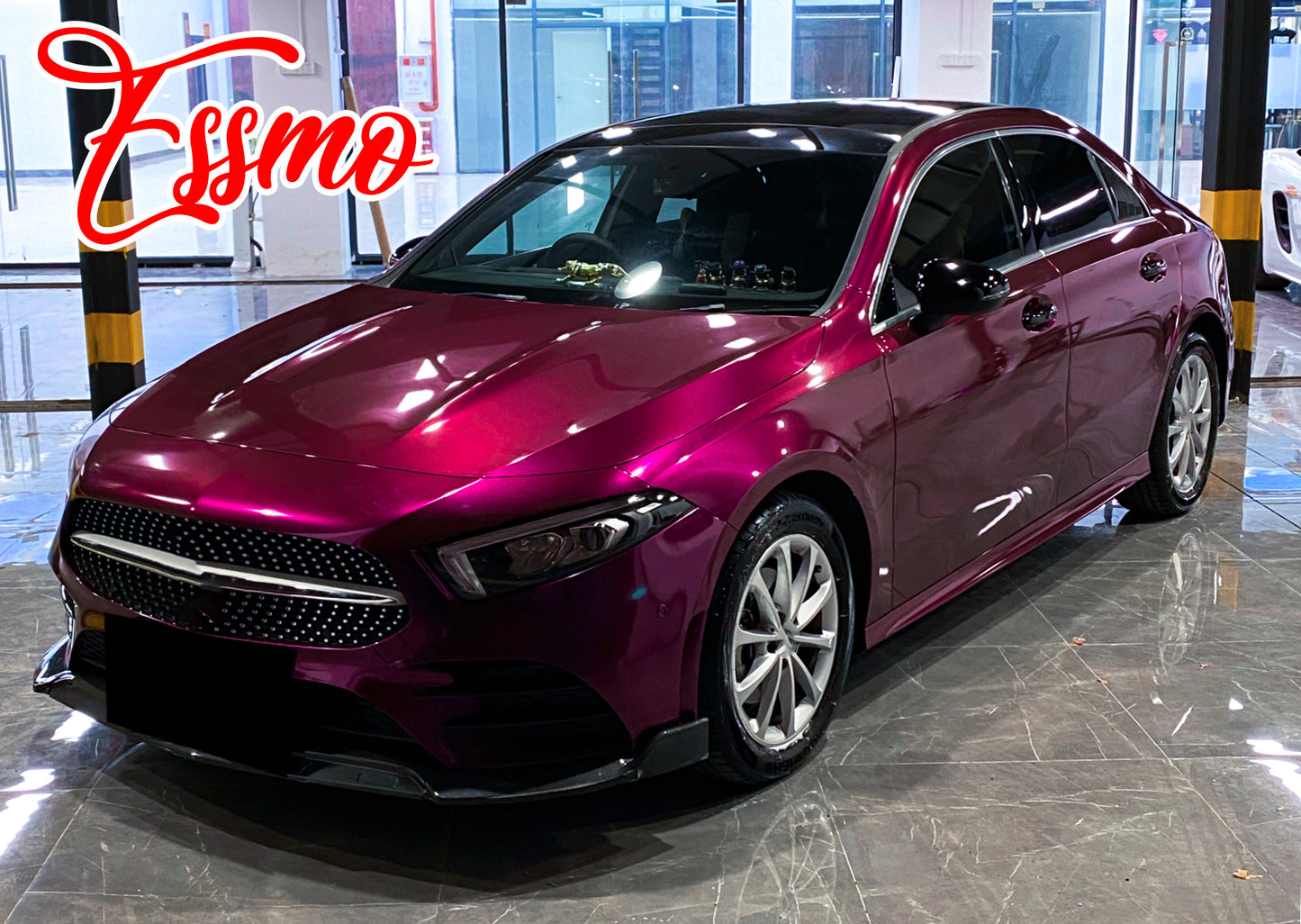 Gloss Metallic Plum Red Dry Apply PPF TPU Paint Protection Film