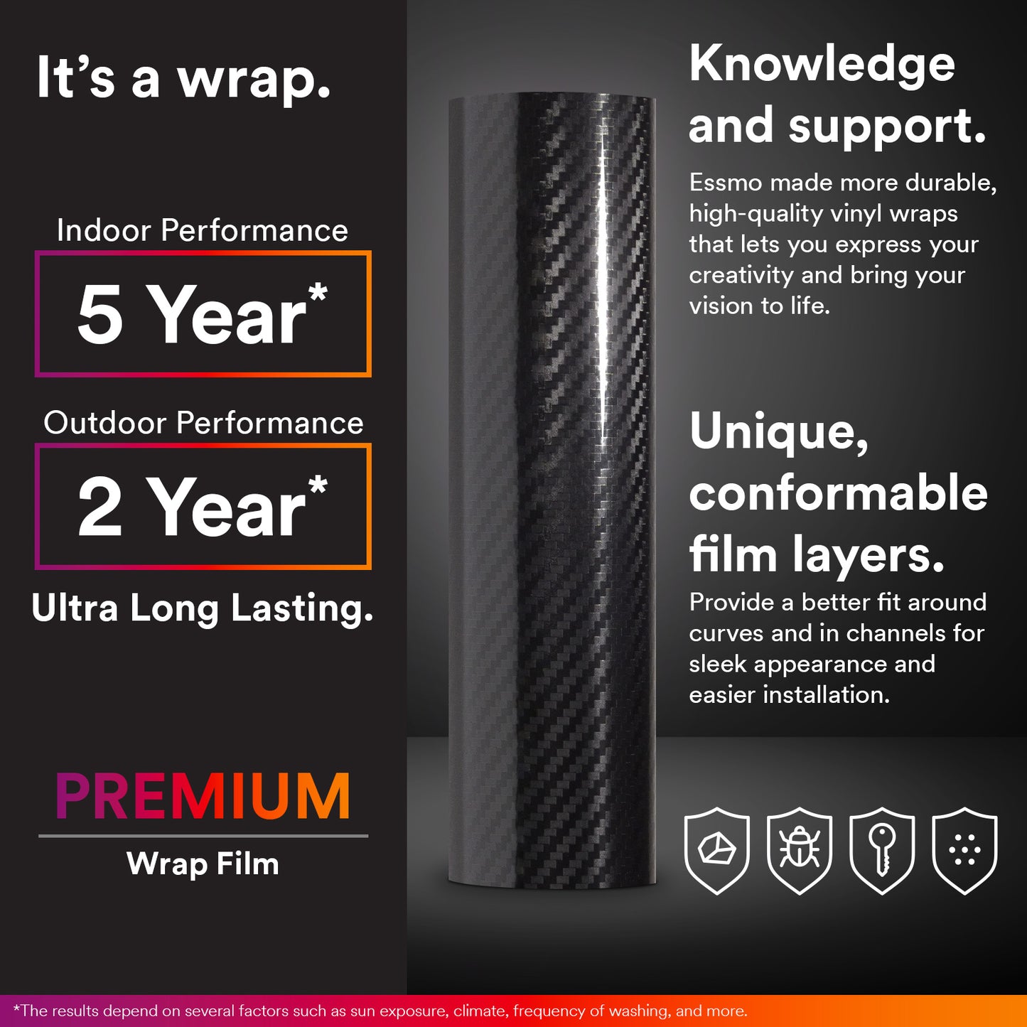 5D Carbon Fiber Low Tack Black Vinyl Wrap