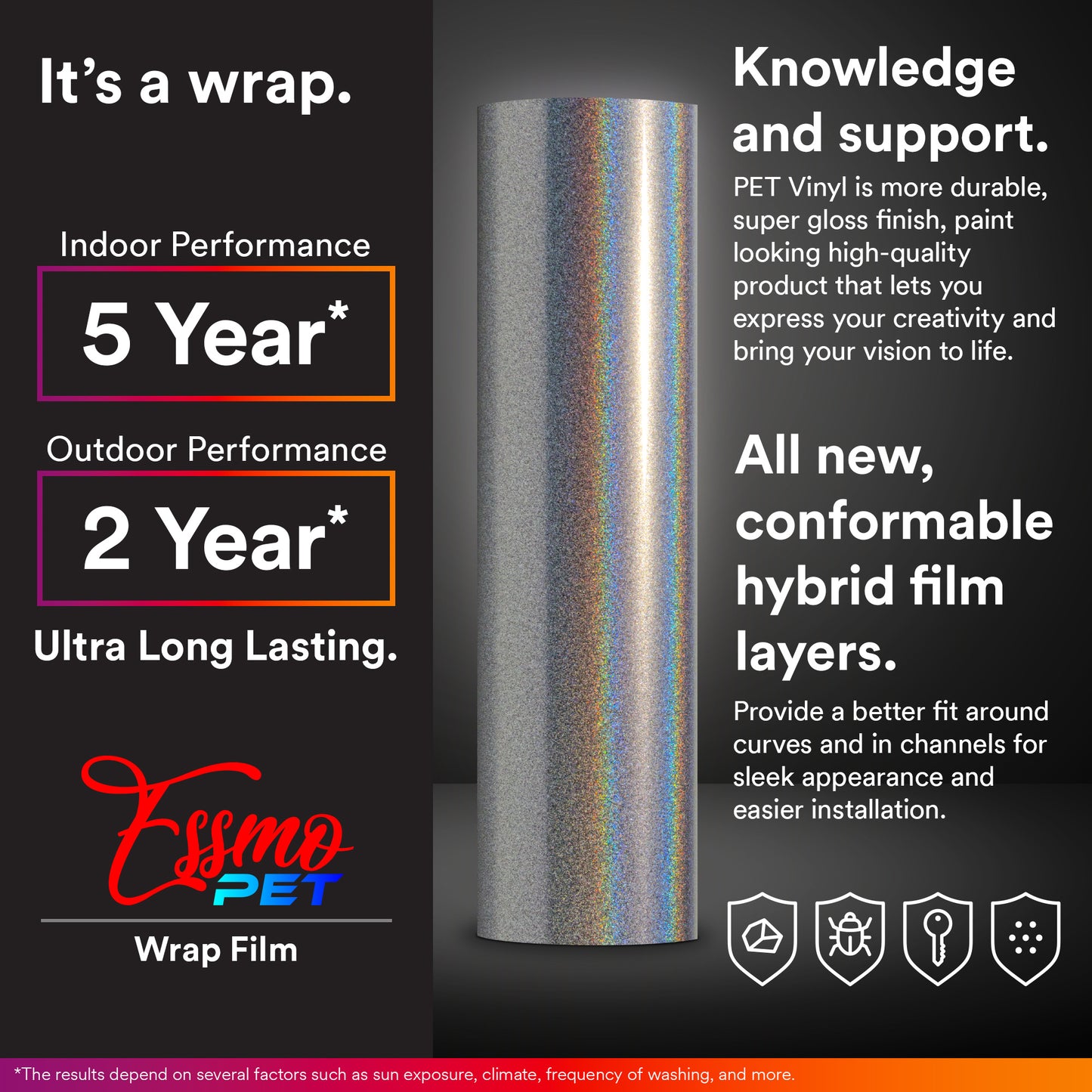 PET Laser Flip Gloss Black Vinyl Wrap