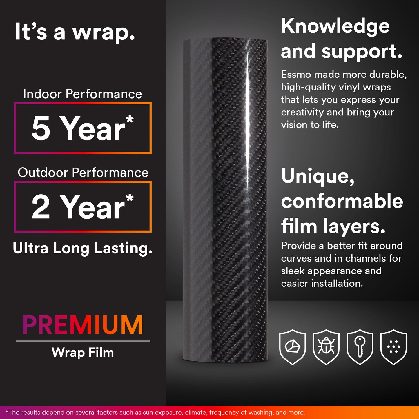 7D Carbon Fiber Low Tack Black Vinyl Wrap