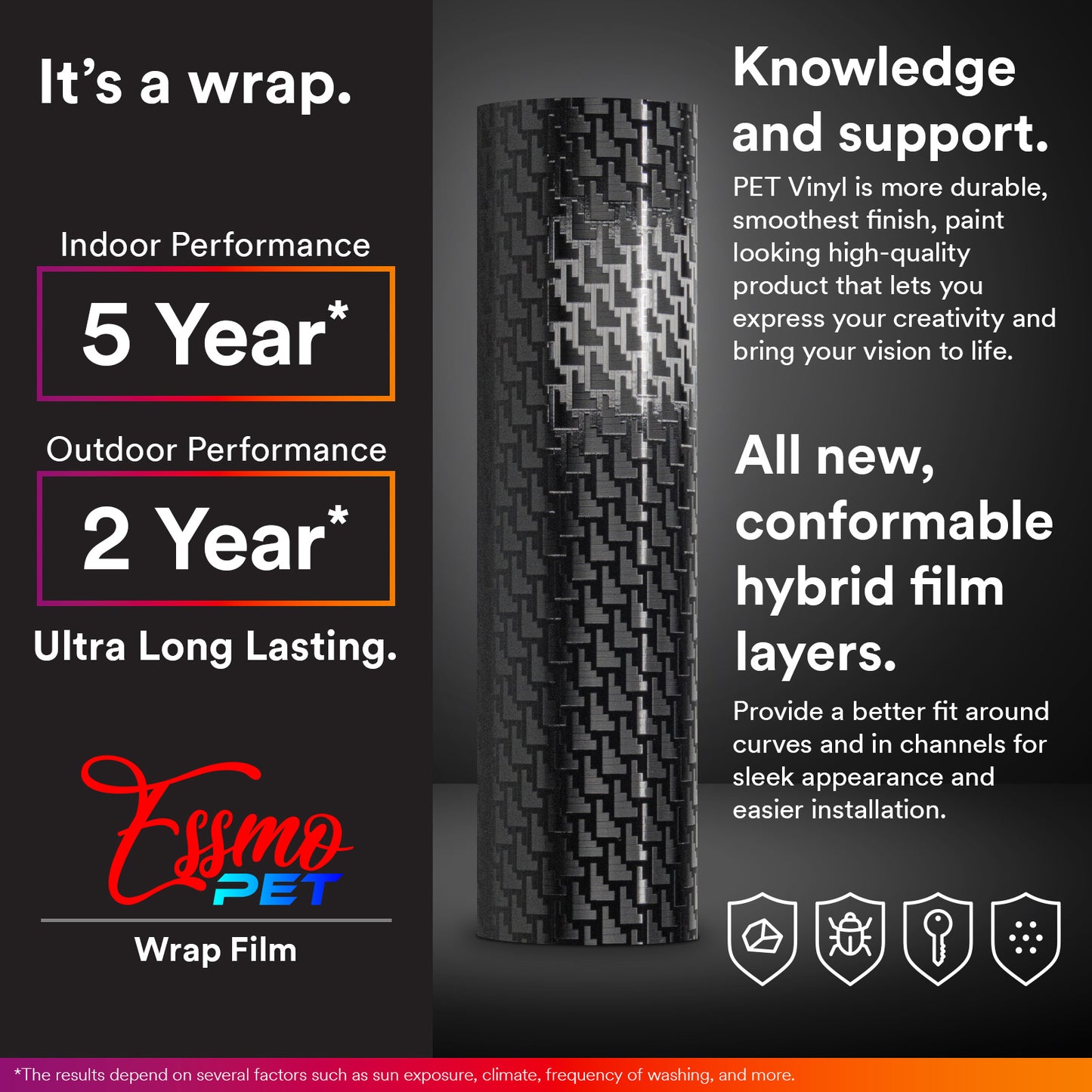 PET Squadron Carbon Fiber Satin Black Vinyl Wrap