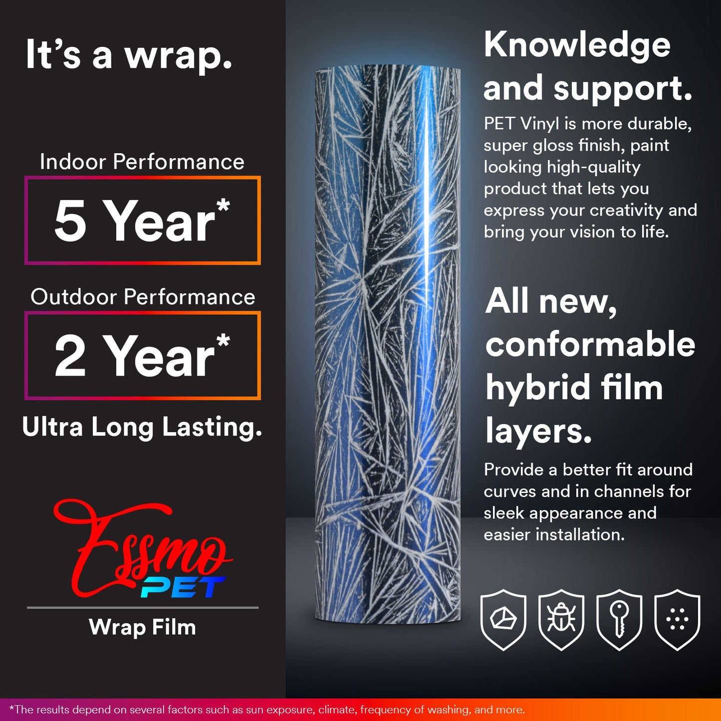 PET Glazed Arctic Shard Gloss Gray Gold Vinyl Wrap