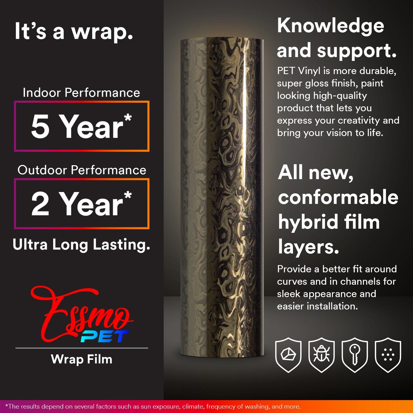 PET Damascus Forged Gloss Black Vinyl Wrap