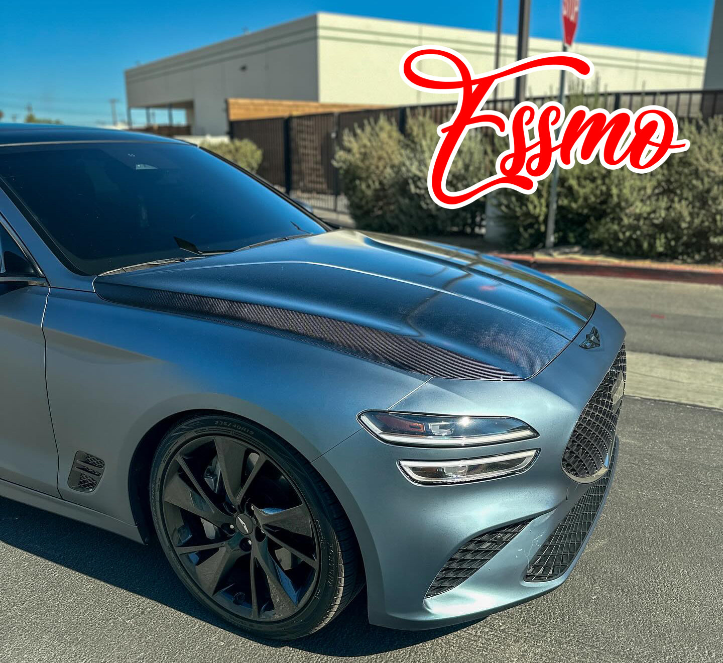 PET Matte Metallic Ghost Gray Blue Vinyl Wrap