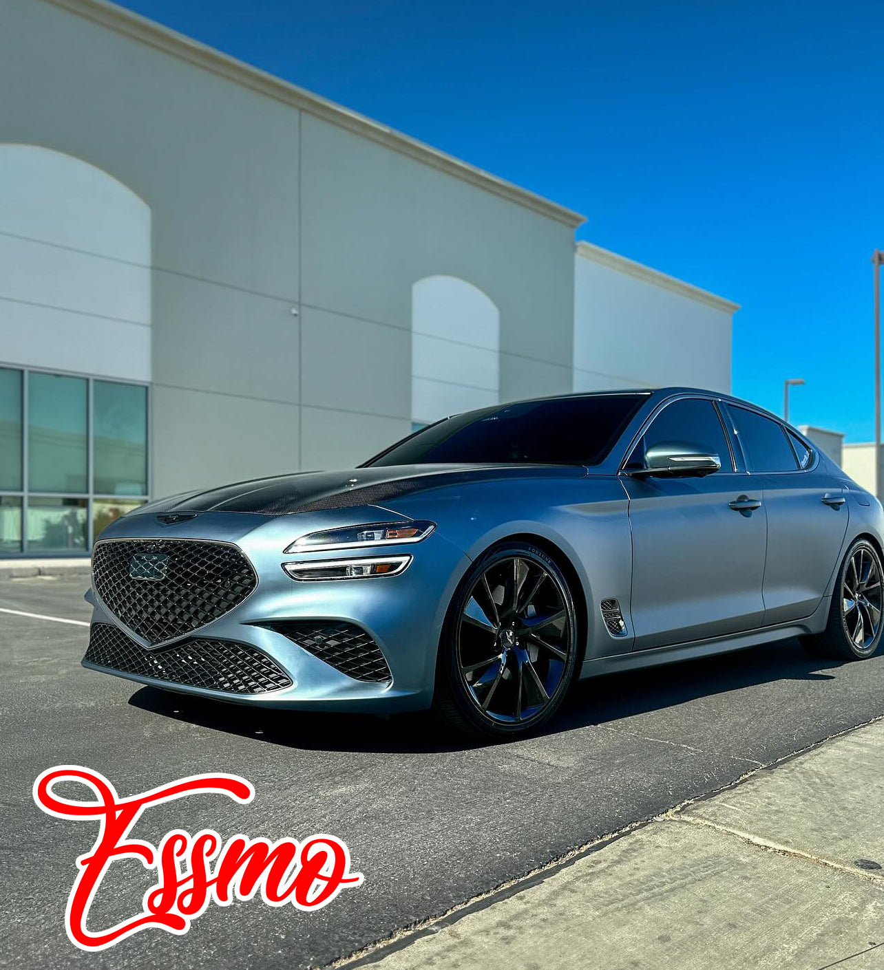 PET Matte Metallic Ghost Gray Blue Vinyl Wrap