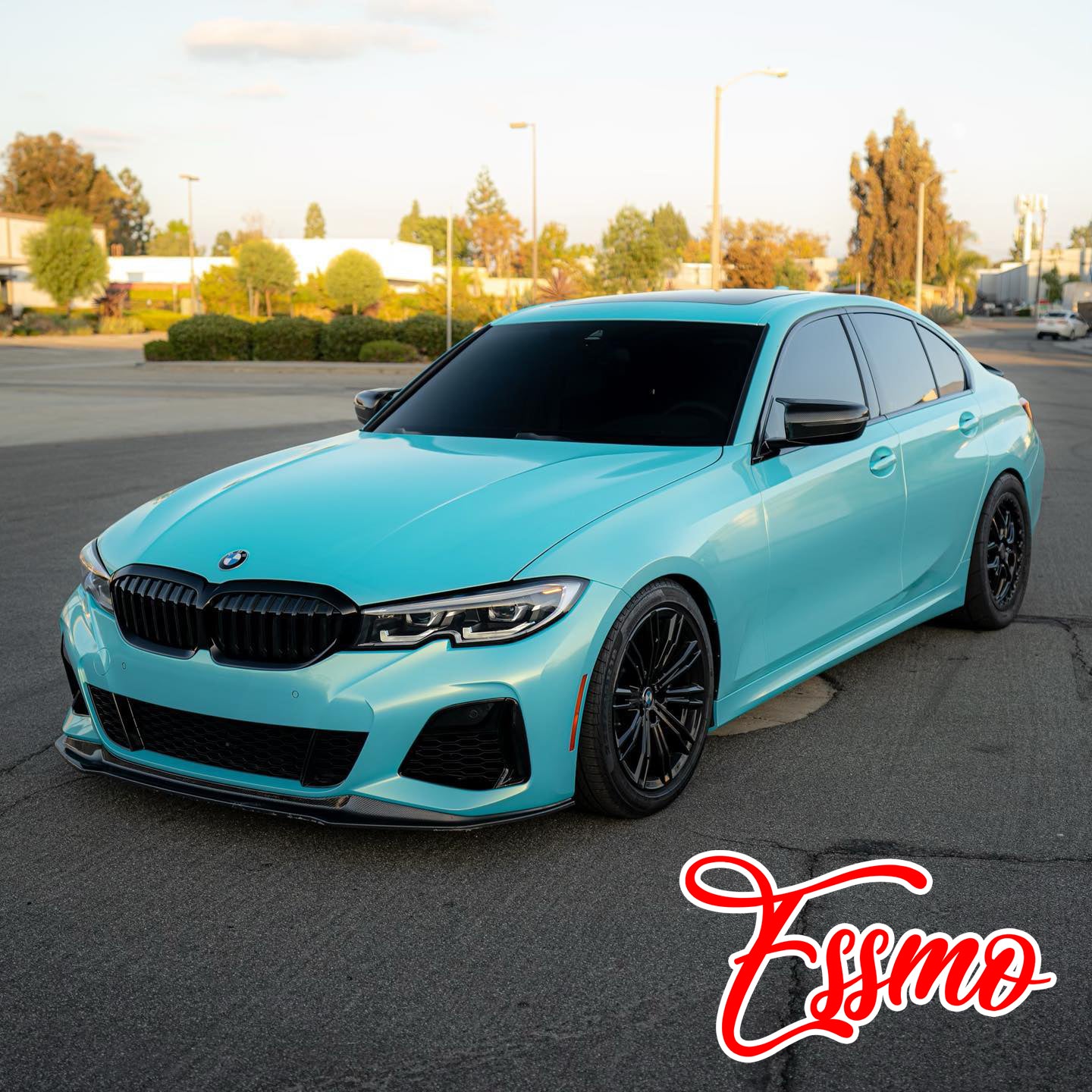 Coral Gloss Blue Gold Vinyl Wrap