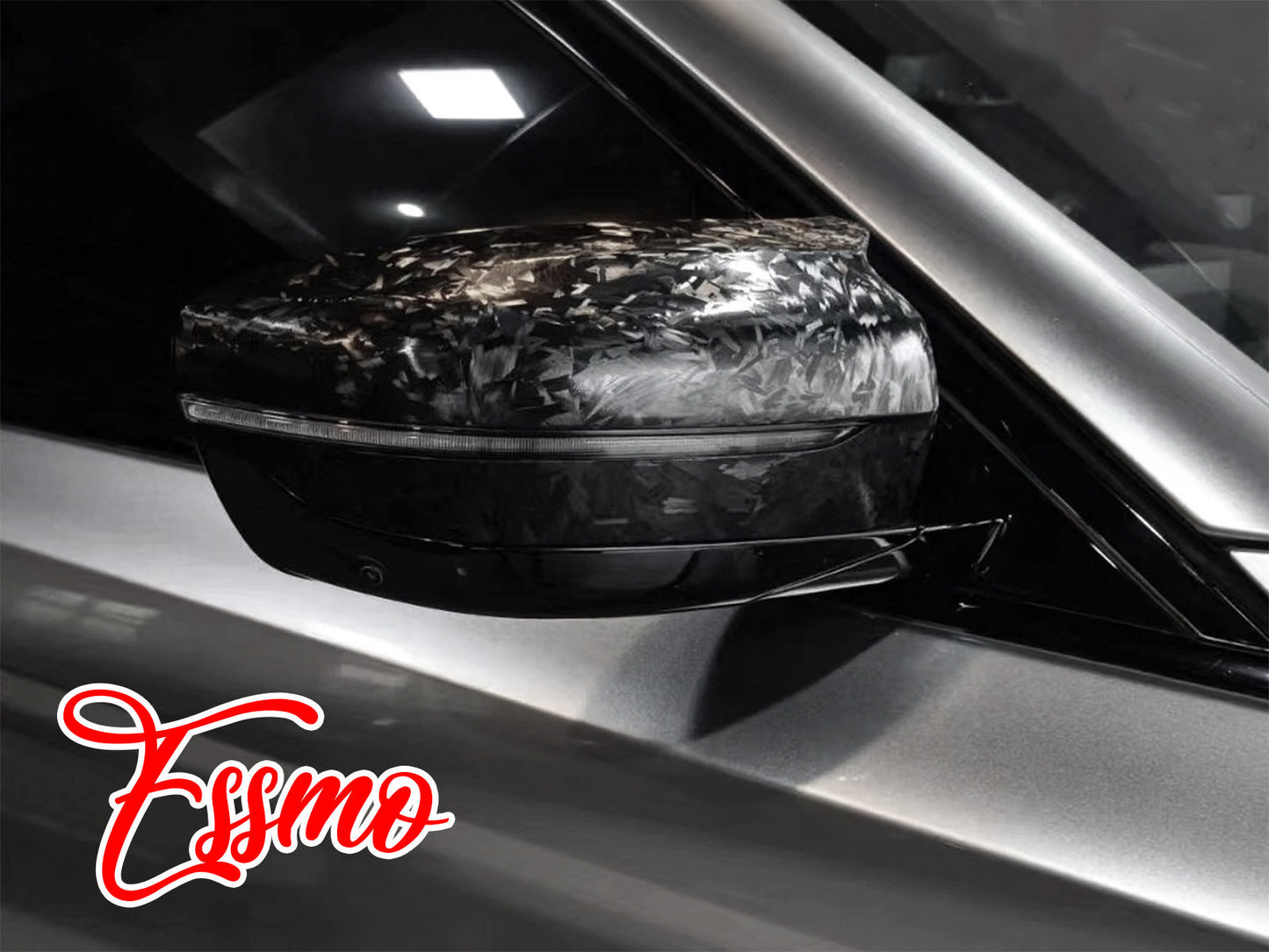 24K Chopped Forged Carbon Fiber Matte Black Vinyl Wrap