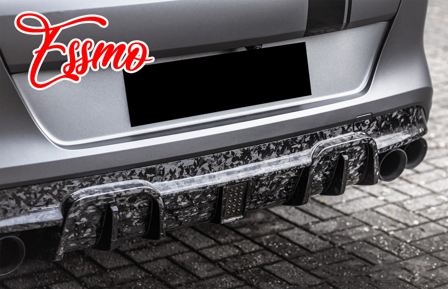 24K Chopped Forged Carbon Fiber Gloss Black Vinyl Wrap