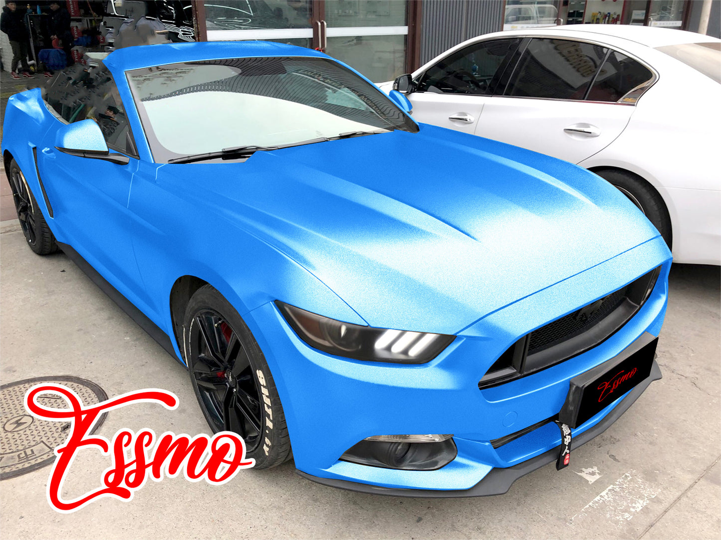 Matte Metallic Satin Pearl Azure Blue Vinyl Wrap