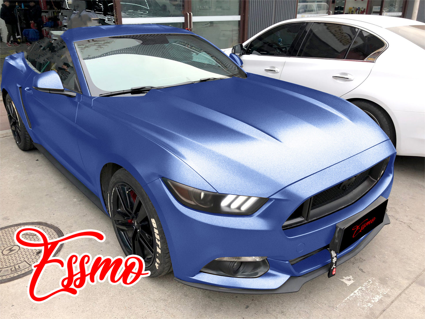 Matte Metallic Satin Pearl Frosted Blue Vinyl Wrap