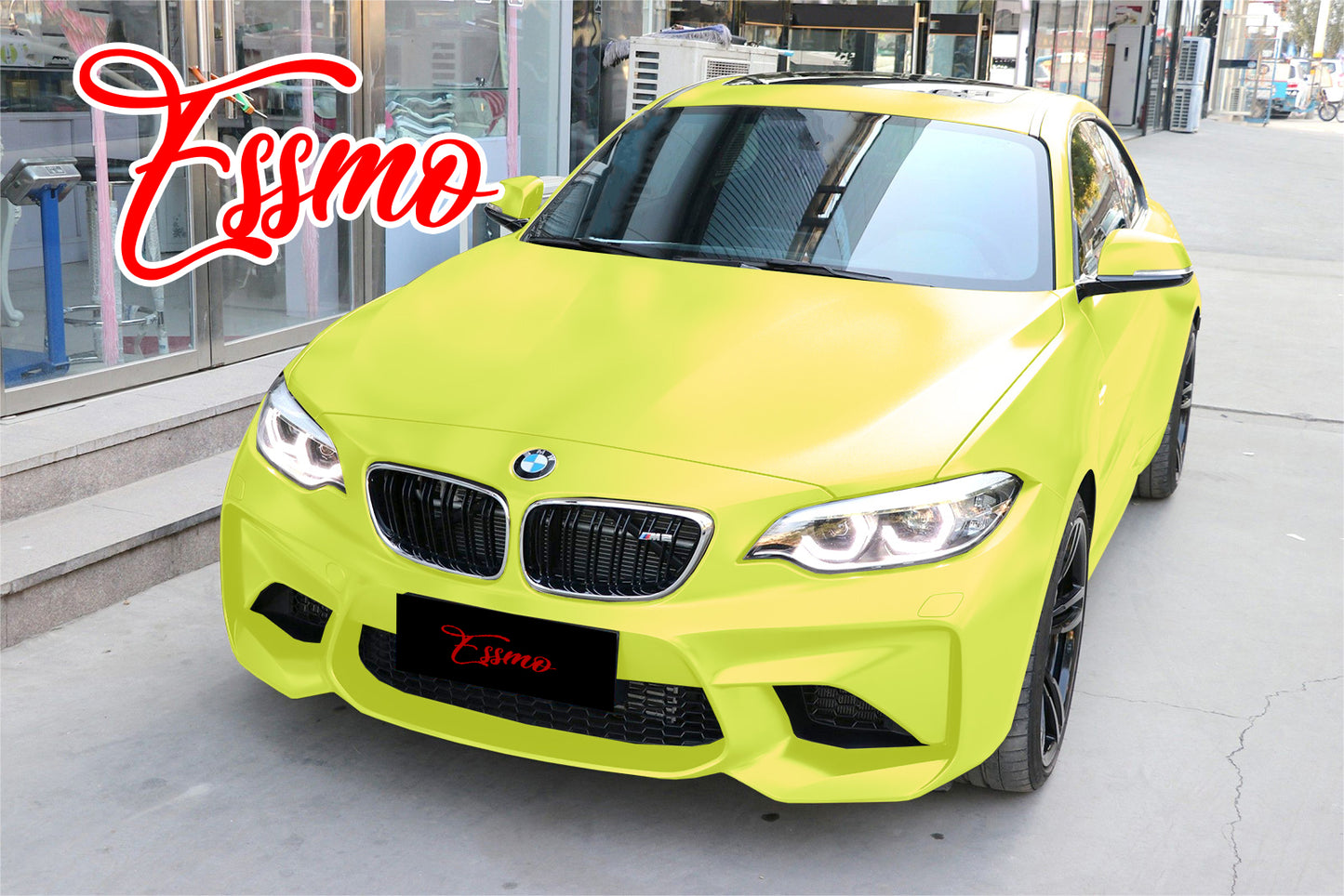 Matte Metallic Satin Pearl Neon Yellow Vinyl Wrap