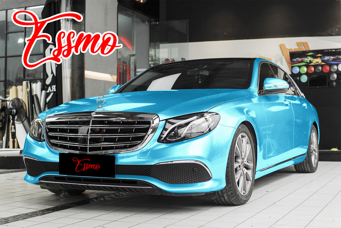 Super Gloss Metallic Lake Blue Vinyl Wrap