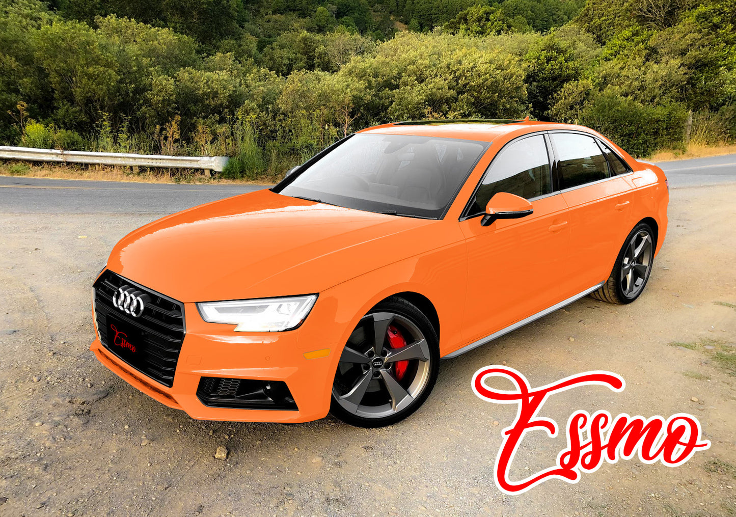 High Gloss Flame Orange Vinyl Wrap