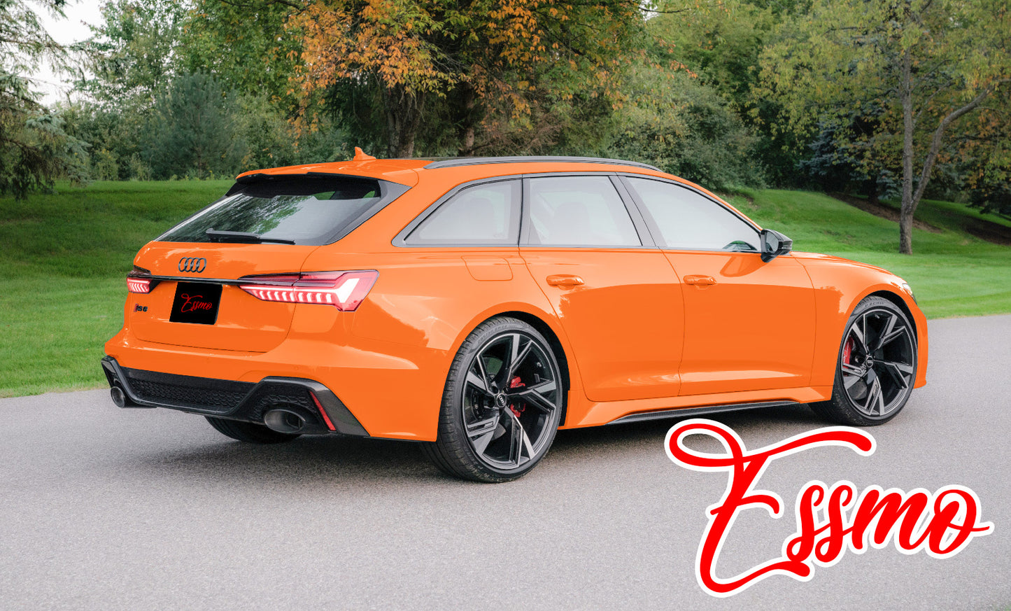 High Gloss Flame Orange Vinyl Wrap
