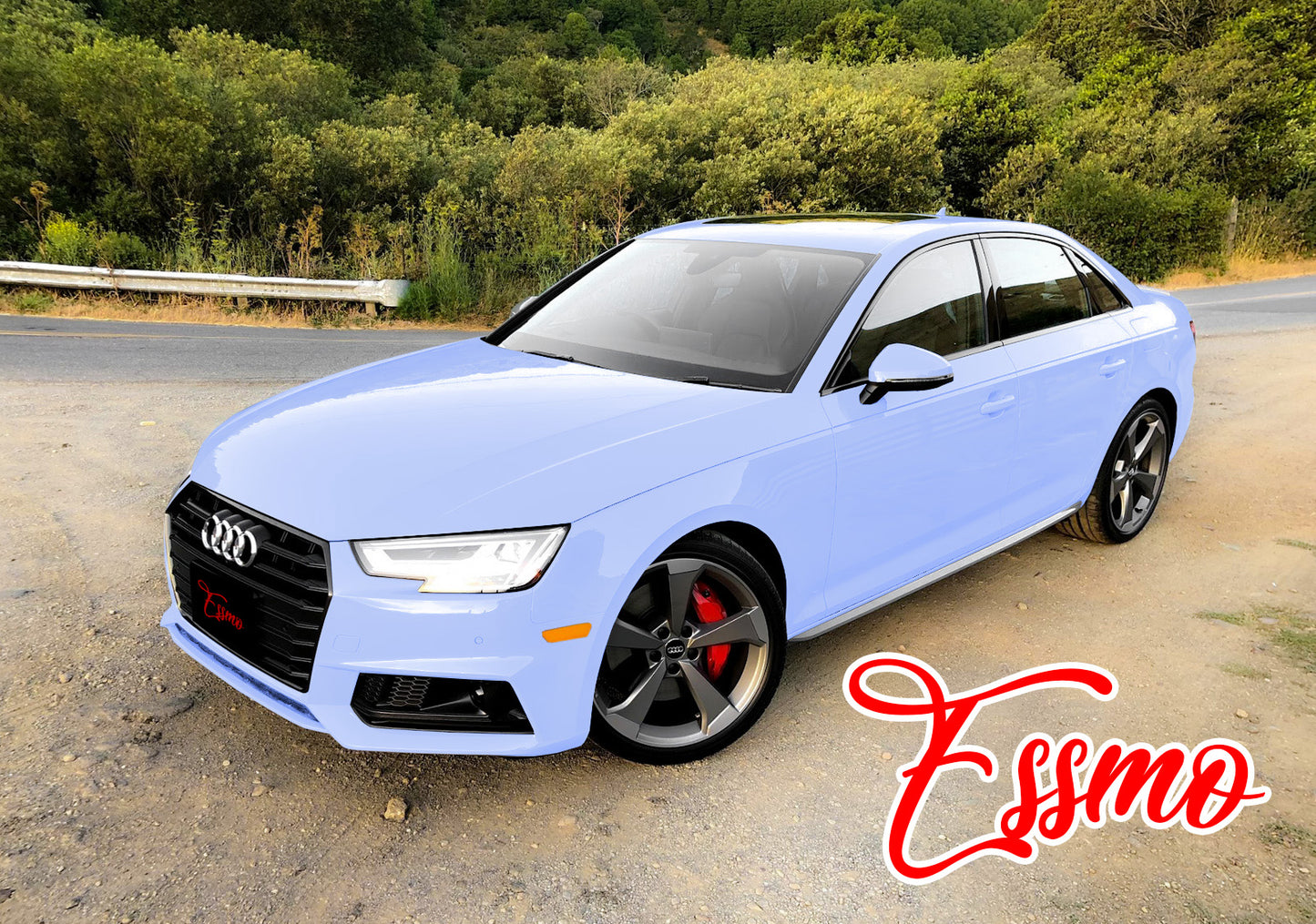 High Gloss Frosted Blue Vinyl Wrap