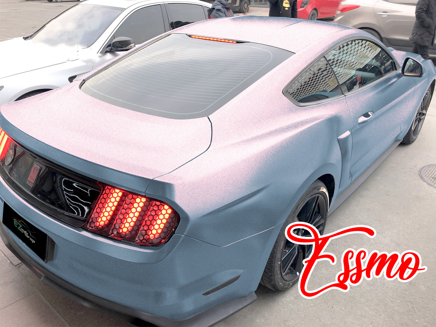 Space Candy Matte Gray Red Vinyl Wrap