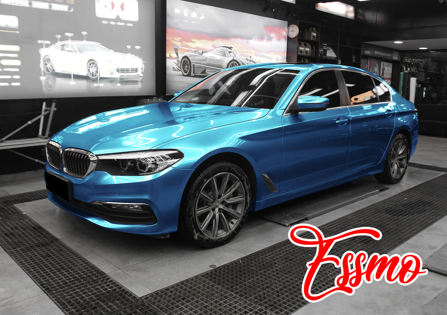 Coral Gloss Peacock Blue Vinyl Wrap