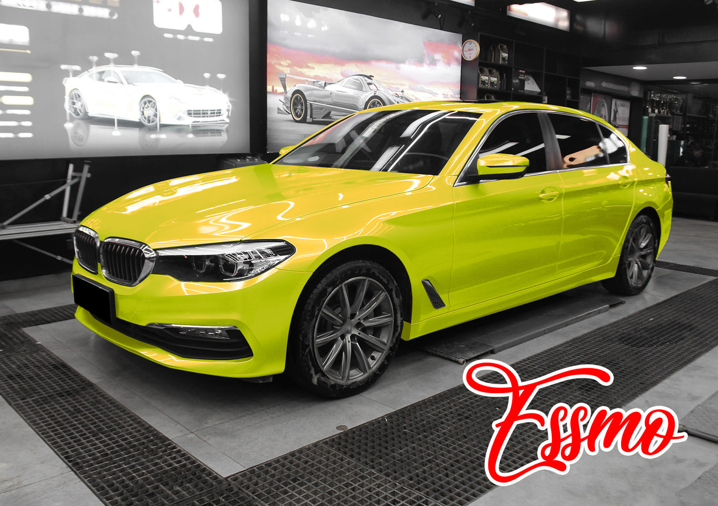 Coral Gloss Austin Lime Yellow Vinyl Wrap