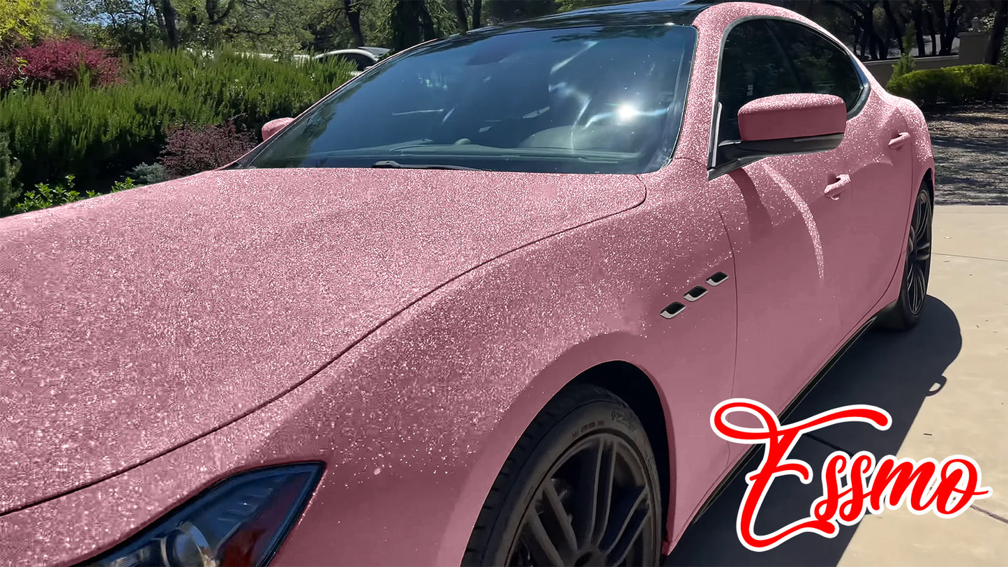 Ultra Diamond Glitter Matte Pink Vinyl Wrap