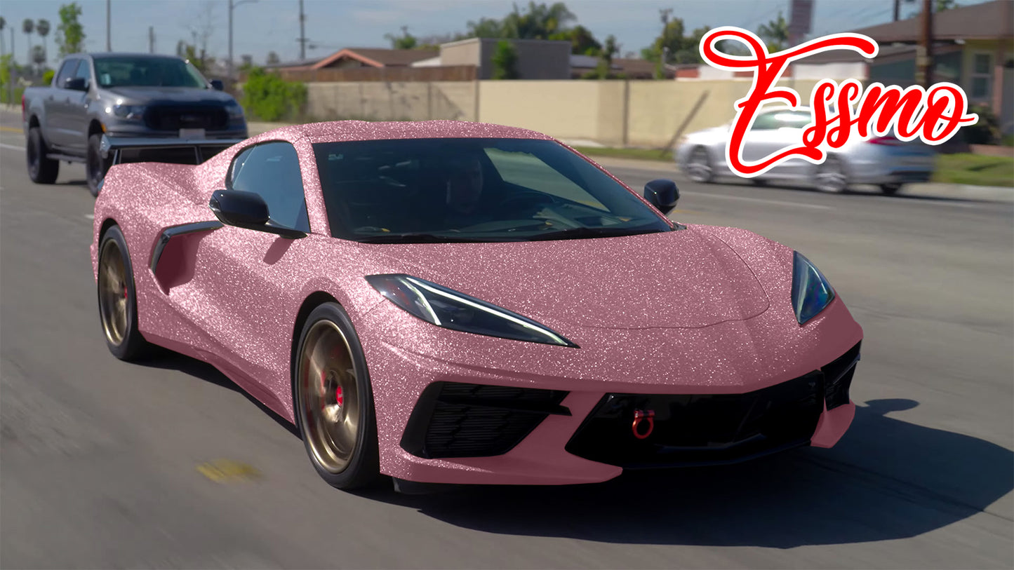 Ultra Diamond Glitter Matte Pink Vinyl Wrap