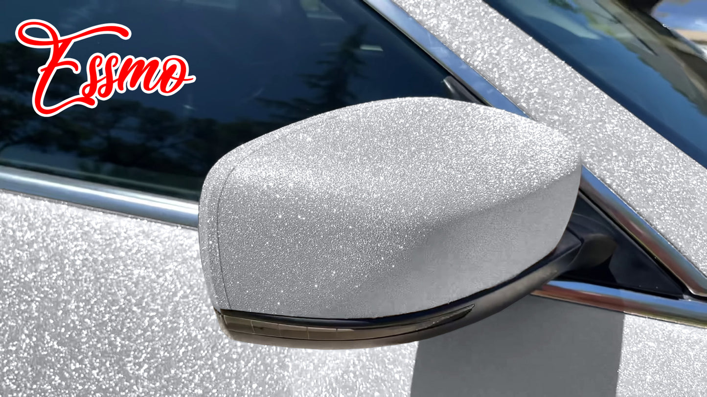 Ultra Diamond Glitter Matte Silver Vinyl Wrap
