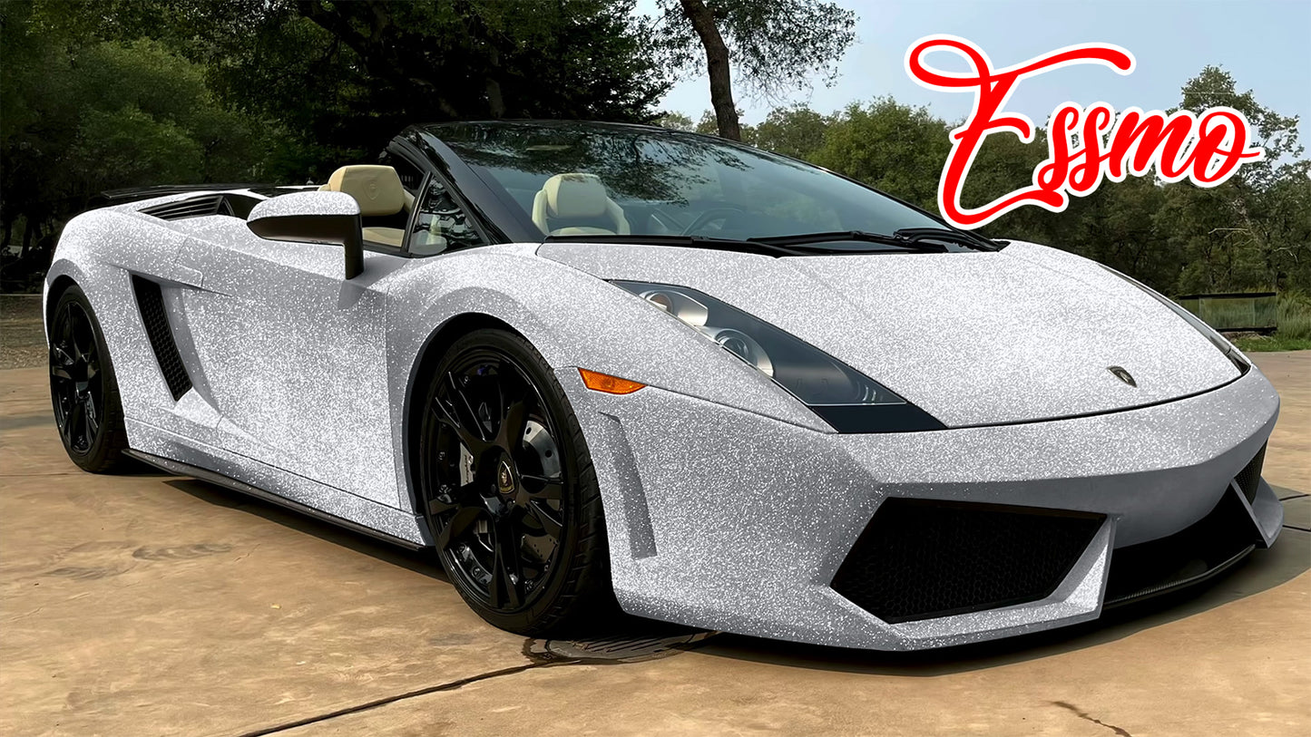 Ultra Diamond Glitter Matte Silver Vinyl Wrap