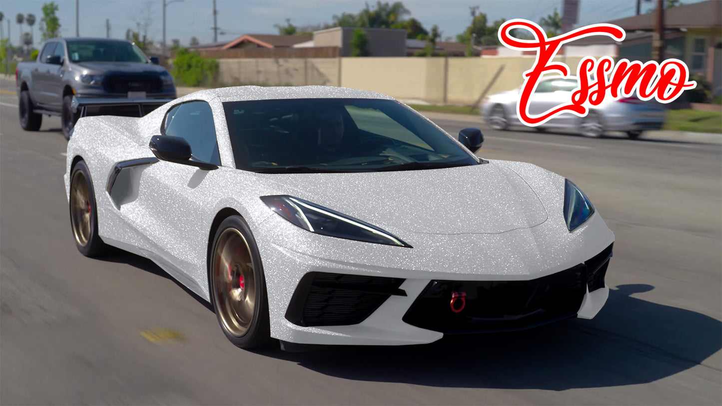 Ultra Diamond Glitter Matte Silver Vinyl Wrap