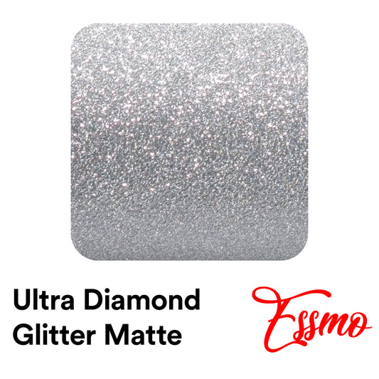 Ultra Diamond Glitter Matte Silver Vinyl Wrap