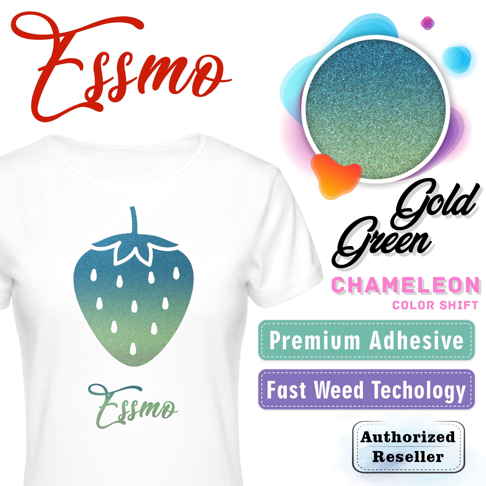 ESSMO™ Green/Gold Chameleon Color Change Heat Transfer Vinyl HTV ADC01 –  Essmovinyl