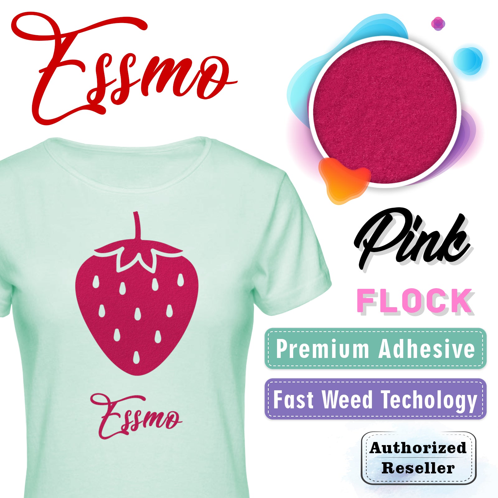 ESSMO™ Pink Flock Heat Transfer Vinyl HTV DF03