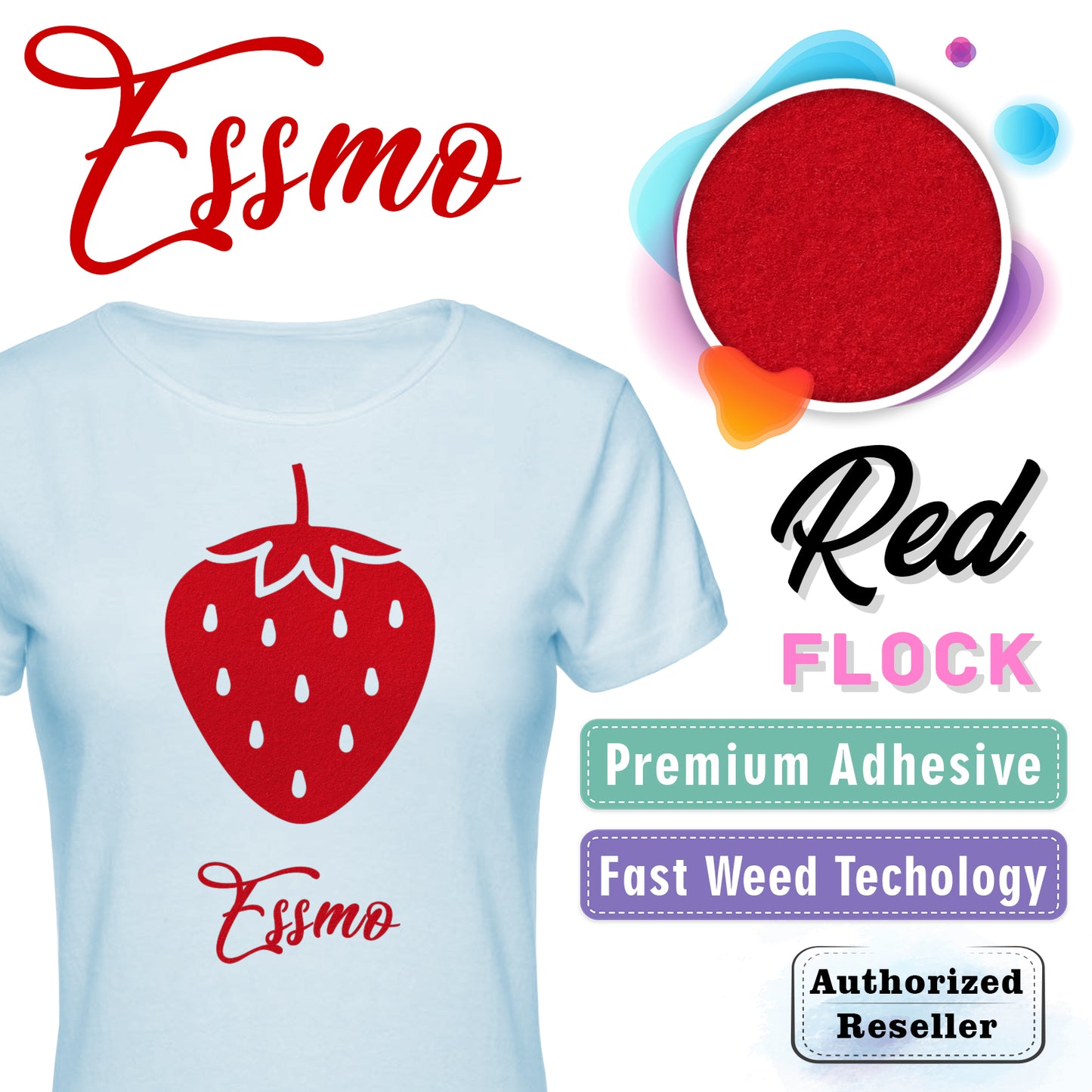 ESSMO™ Red Flock Heat Transfer Vinyl HTV DF04
